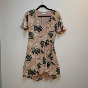 Aritzia Babaton Wallace Blush Floral Wrap Dress